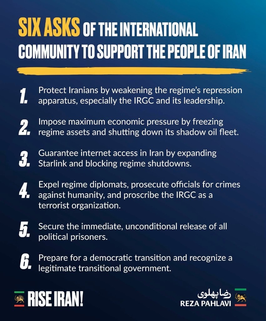 Six Asks of the International Community to Support the People of Iran